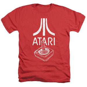 AN OFFCIALLY LICENSED ATARI JOYSTICK LOGO MEN'S HEATHER T-SHIRT RED
