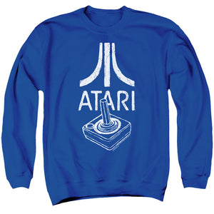 AN OFFCIALLY LICENSED ATARI JOYSTICK LOGO ADULT UNISEX CREWNECK SWEATSHIRT ROYAL