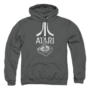 AN OFFCIALLY LICENSED ATARI JOYSTICK LOGO ADULT UNISEX PULLOVER HOODIE CHARCOAL