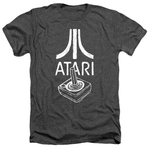 AN OFFCIALLY LICENSED ATARI JOYSTICK LOGO MEN'S HEATHER T-SHIRT CHARCOAL