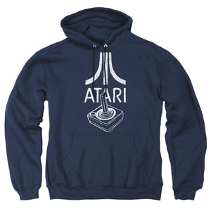 AN OFFCIALLY LICENSED ATARI JOYSTICK LOGO ADULT UNISEX PULLOVER HOODIE NAVY