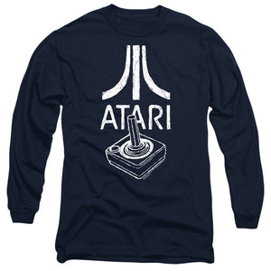 AN OFFCIALLY LICENSED ATARI JOYSTICK LOGO MEN'S LONG SLEEVE T-SHIRT NAVY