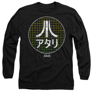 AN OFFCIALLY LICENSED ATARI JAPANESE GRID MEN'S LONG SLEEVE T-SHIRT BLACK