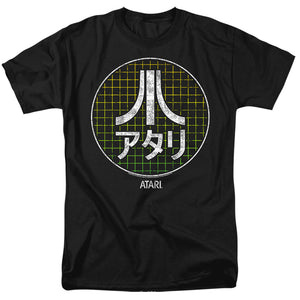 AN OFFCIALLY LICENSED ATARI JAPANESE GRID MEN'S REGULAR FIT T-SHIRT BLACK