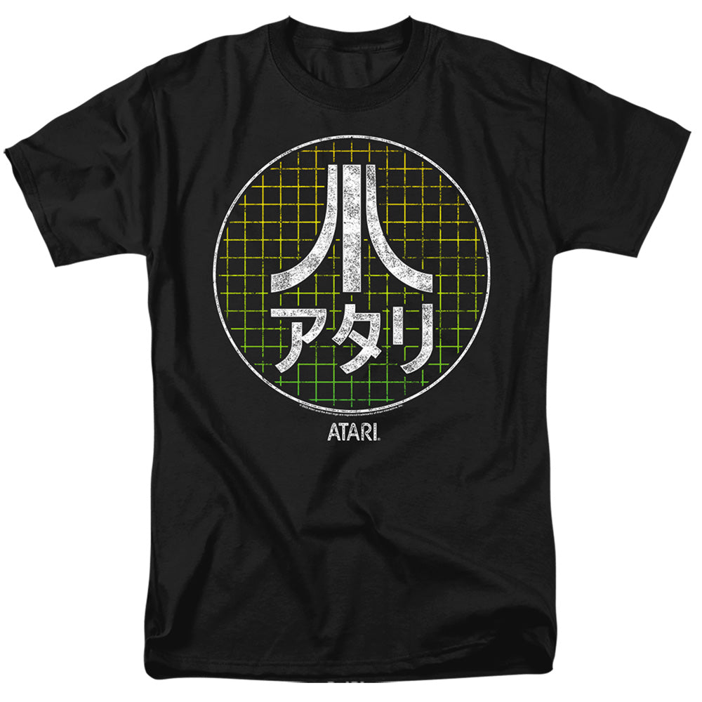AN OFFCIALLY LICENSED ATARI JAPANESE GRID MEN'S REGULAR FIT T-SHIRT BLACK