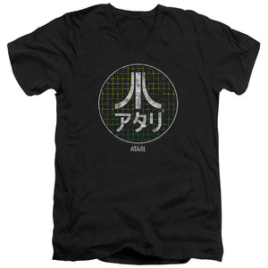 AN OFFCIALLY LICENSED ATARI JAPANESE GRID MEN'S V-NECK T-SHIRT BLACK