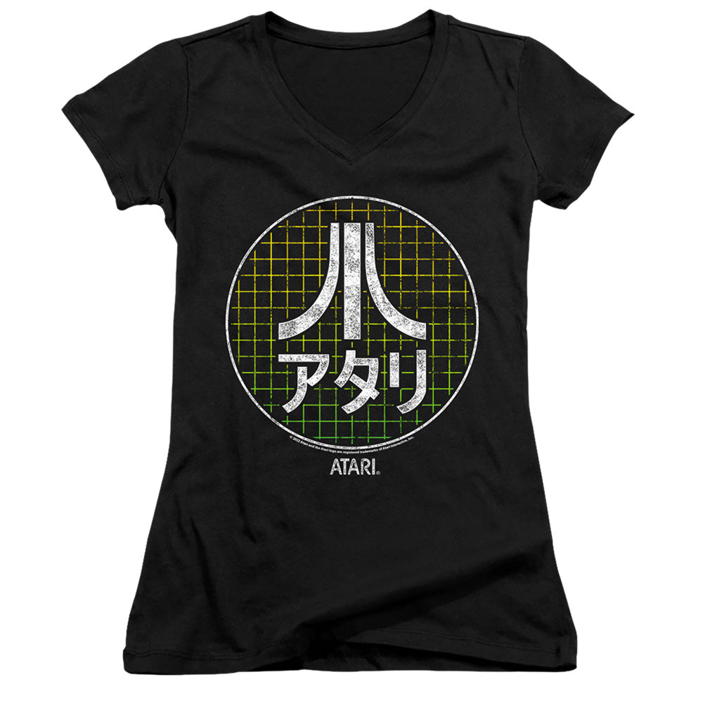 Atari Japanese Grid Licensed Women's T-Shirt Juniors V-Neck SM