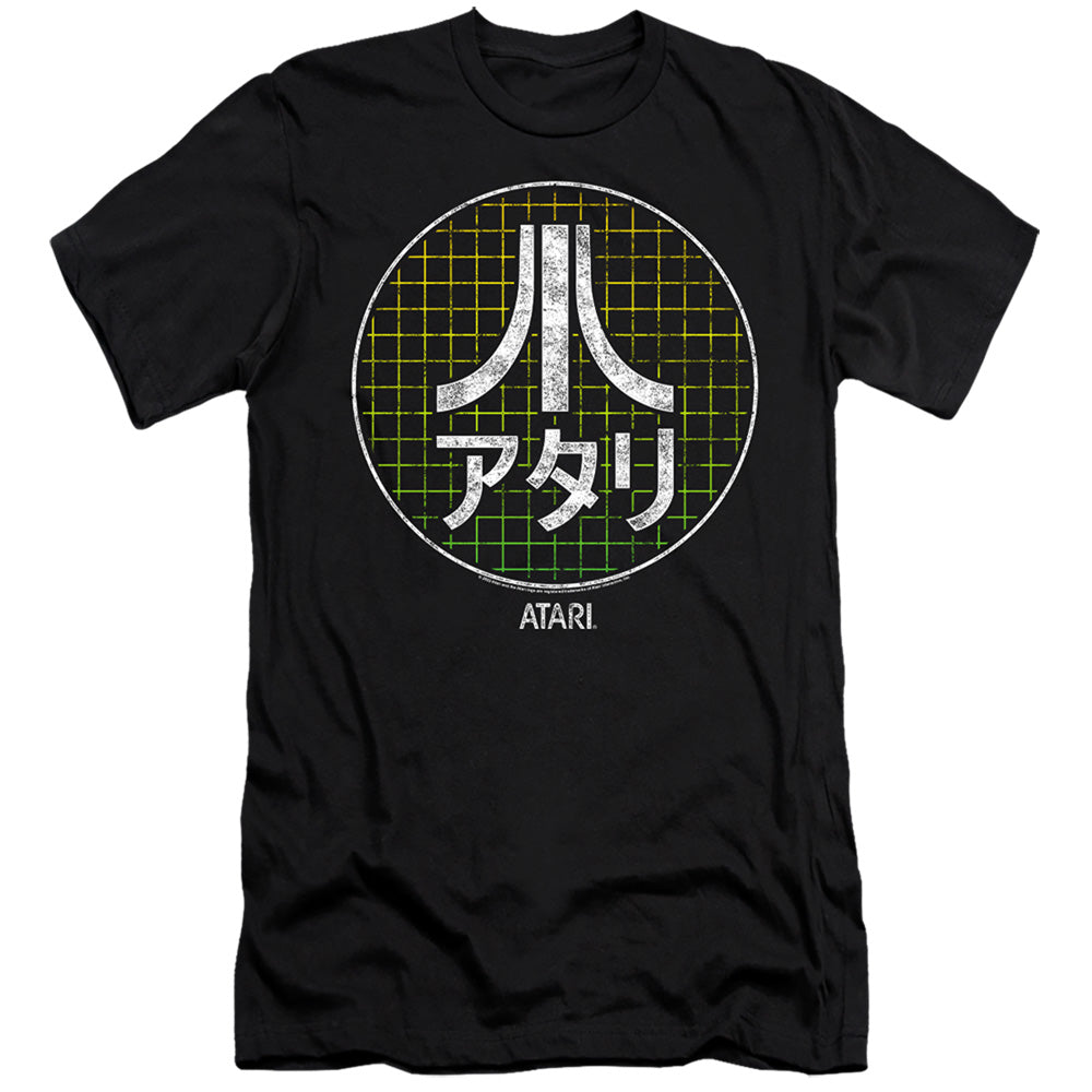AN OFFCIALLY LICENSED ATARI JAPANESE GRID MEN'S PREMIUM SLIM FIT T-SHIRT BLACK