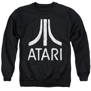 AN OFFCIALLY LICENSED ATARI ROUGH LOGO ADULT UNISEX CREWNECK SWEATSHIRT BLACK