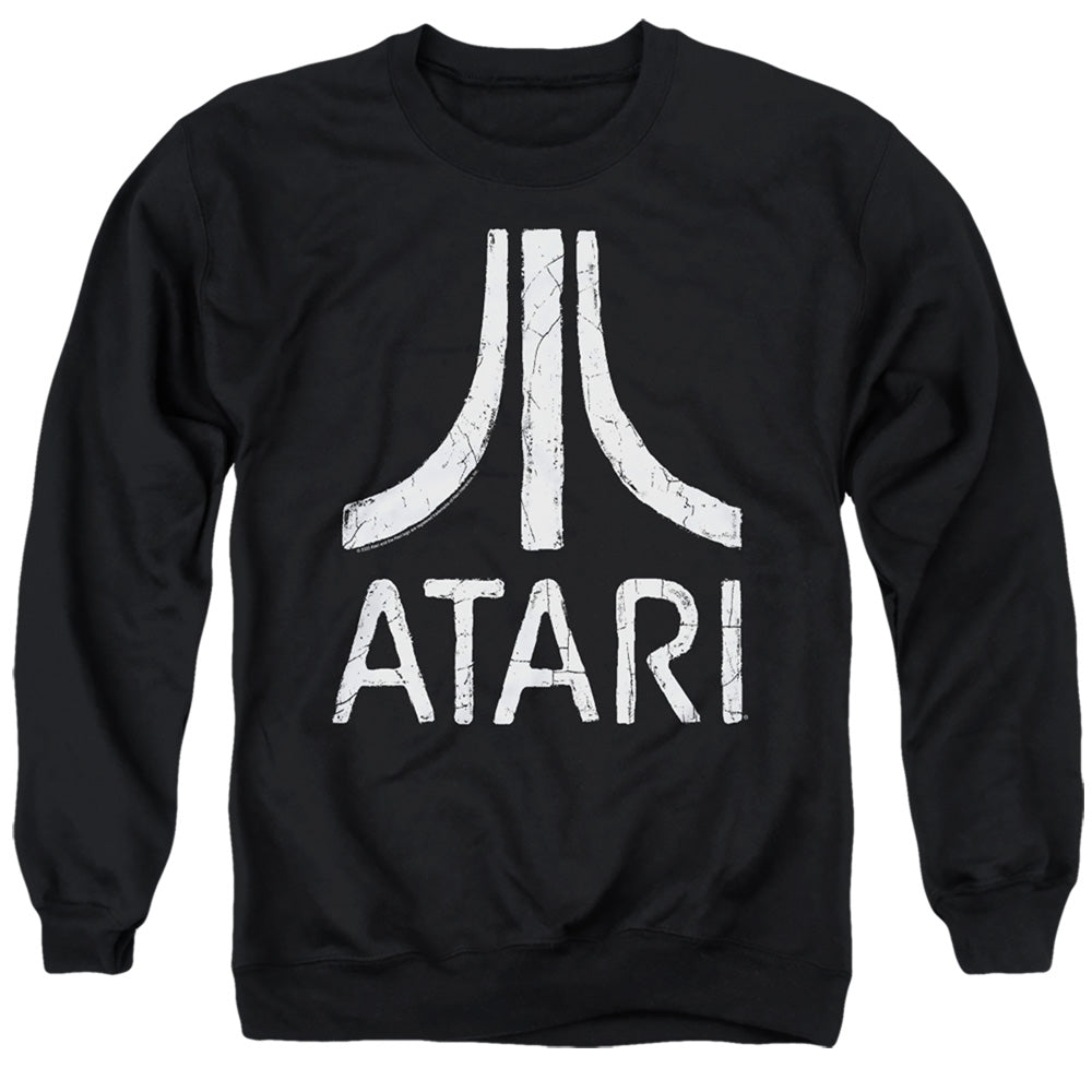 AN OFFCIALLY LICENSED ATARI ROUGH LOGO ADULT UNISEX CREWNECK SWEATSHIRT BLACK