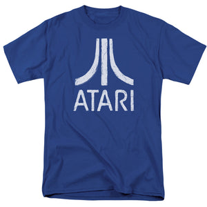 AN OFFCIALLY LICENSED ATARI ROUGH LOGO MEN'S REGULAR FIT T-SHIRT ROYAL