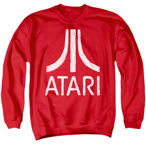AN OFFCIALLY LICENSED ATARI ROUGH LOGO ADULT UNISEX CREWNECK SWEATSHIRT RED