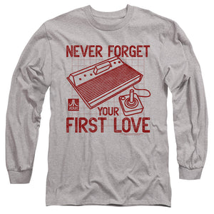 AN OFFCIALLY LICENSED ATARI FIRST LOVE MEN'S LONG SLEEVE T-SHIRT ATHLETIC HEATHER