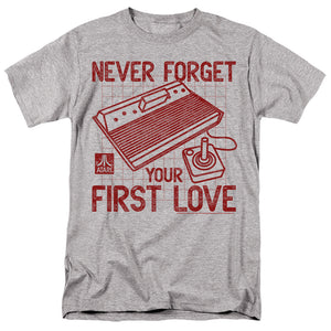 AN OFFCIALLY LICENSED ATARI FIRST LOVE MEN'S REGULAR FIT T-SHIRT ATHLETIC HEATHER