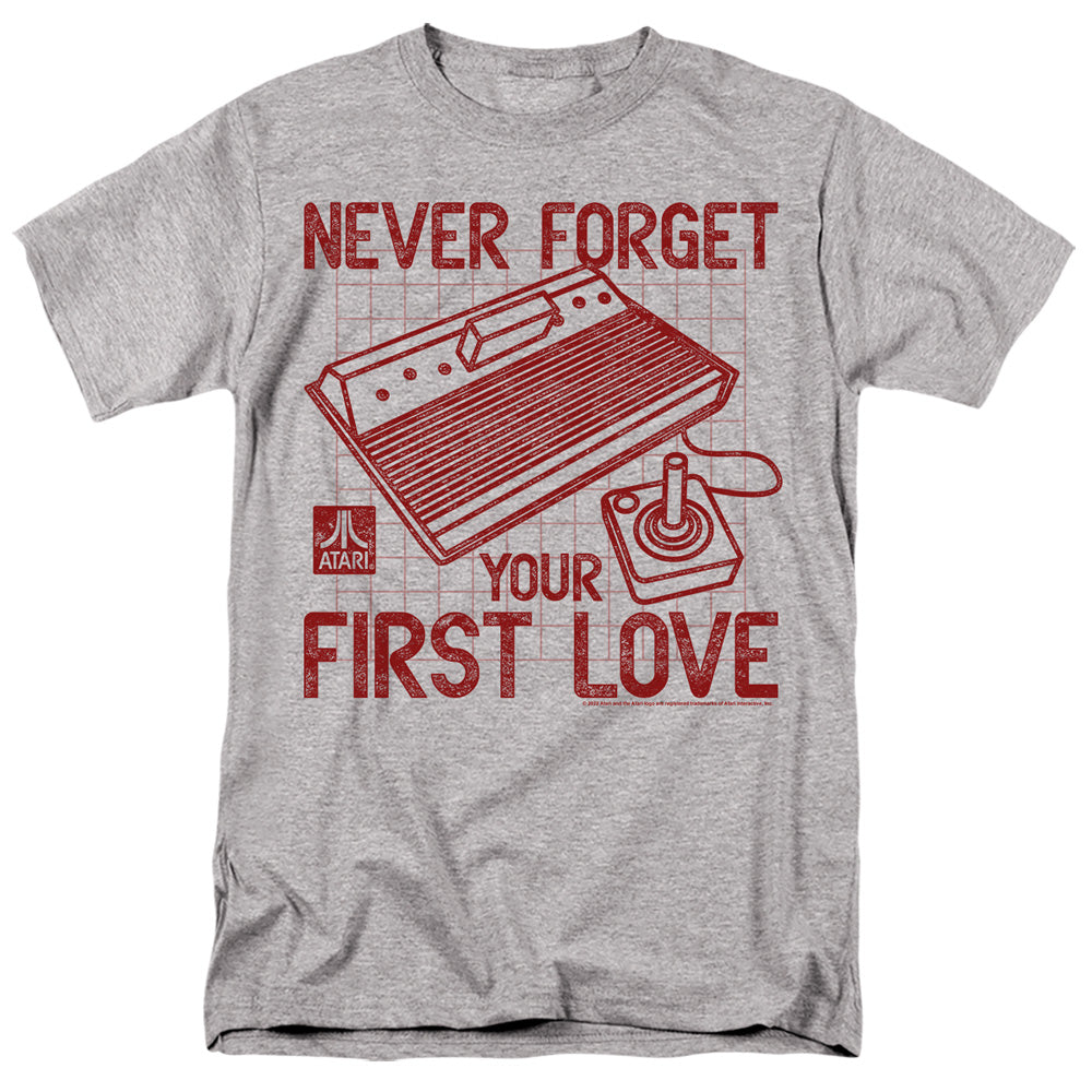AN OFFCIALLY LICENSED ATARI FIRST LOVE MEN'S REGULAR FIT T-SHIRT ATHLETIC HEATHER
