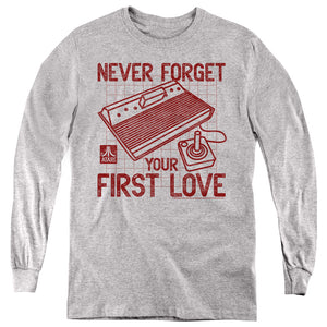 AN OFFCIALLY LICENSED ATARI FIRST LOVE YOUTH LONG SLEEVE T-SHIRT ATHLETIC HEATHER