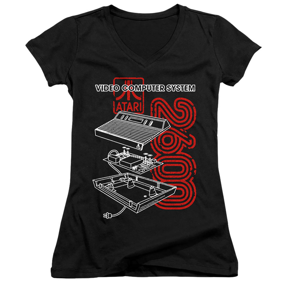 Atari 2600 Licensed Women's T-Shirt Juniors V-Neck SM