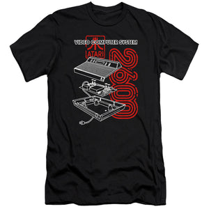 AN OFFCIALLY LICENSED ATARI 2600 MEN'S PREMIUM SLIM FIT T-SHIRT BLACK