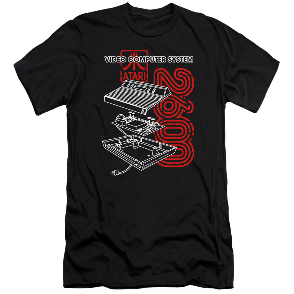 AN OFFCIALLY LICENSED ATARI 2600 MEN'S PREMIUM SLIM FIT T-SHIRT BLACK