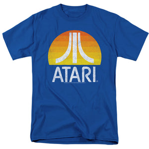 AN OFFCIALLY LICENSED ATARI SUNRISE ERODED MEN'S REGULAR FIT T-SHIRT ROYAL