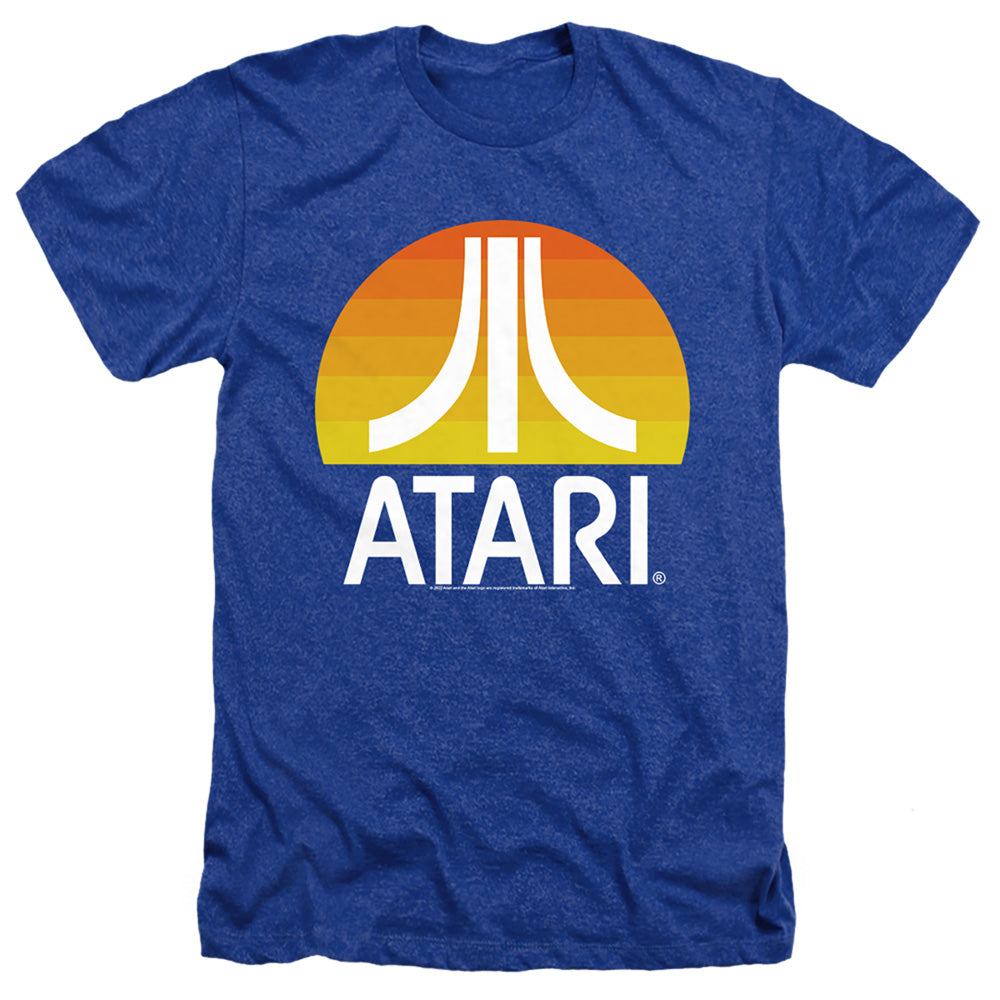 AN OFFCIALLY LICENSED ATARI SUNRISE CLEAN MEN'S HEATHER T-SHIRT ROYAL