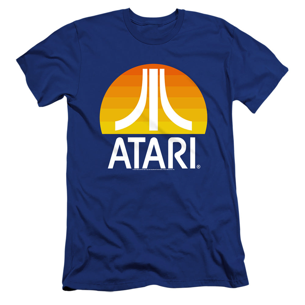 AN OFFCIALLY LICENSED ATARI SUNRISE CLEAN MEN'S PREMIUM SLIM FIT T-SHIRT ROYAL