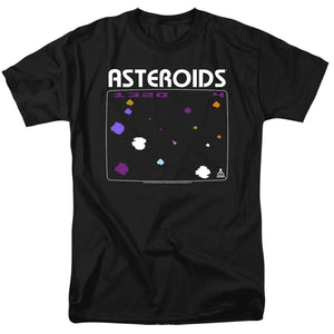 AN OFFCIALLY LICENSED ATARI ASTEROIDS SCREEN MEN'S REGULAR FIT T-SHIRT BLACK