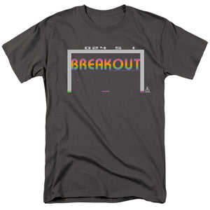 AN OFFCIALLY LICENSED ATARI BREAKOUT 2600 MEN'S REGULAR FIT T-SHIRT CHARCOAL