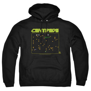 AN OFFCIALLY LICENSED ATARI CENTIPEDE SCREEN ADULT UNISEX PULLOVER HOODIE BLACK