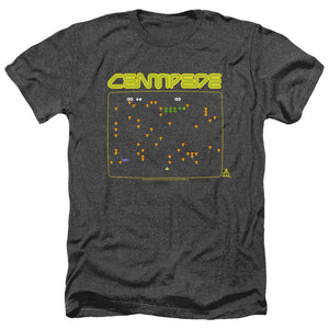 AN OFFCIALLY LICENSED ATARI CENTIPEDE SCREEN MEN'S HEATHER T-SHIRT CHARCOAL