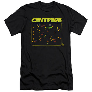 AN OFFCIALLY LICENSED ATARI CENTIPEDE SCREEN MEN'S PREMIUM SLIM FIT T-SHIRT BLACK