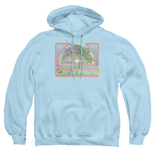 AN OFFCIALLY LICENSED ATARI CLASSIC CENTIPEDE ADULT UNISEX PULLOVER HOODIE LIGHT BLUE