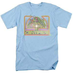 AN OFFCIALLY LICENSED ATARI CLASSIC CENTIPEDE MEN'S REGULAR FIT T-SHIRT LIGHT BLUE