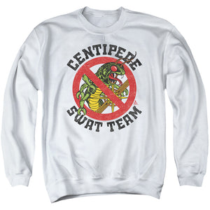AN OFFCIALLY LICENSED ATARI SWAT TEAM ADULT UNISEX CREWNECK SWEATSHIRT WHITE