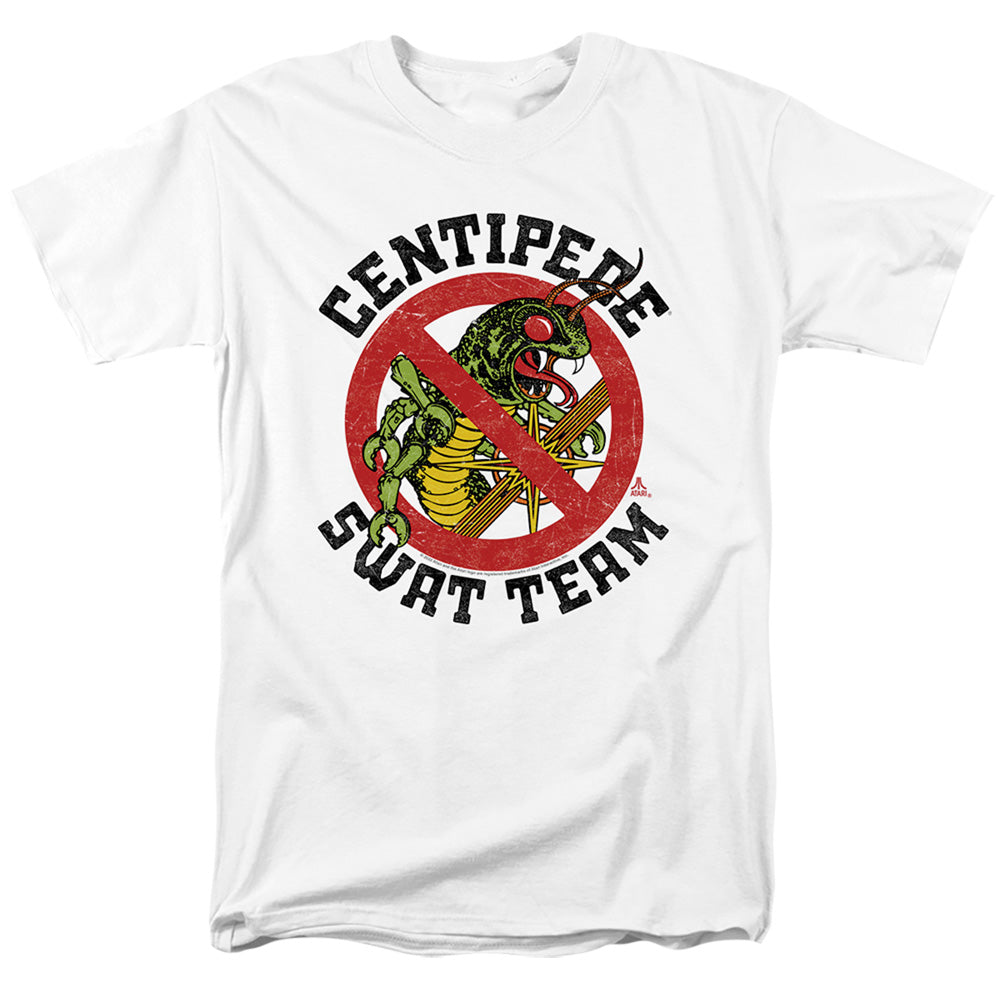 AN OFFCIALLY LICENSED ATARI SWAT TEAM MEN'S REGULAR FIT T-SHIRT WHITE