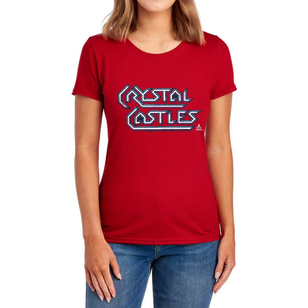 Atari Crystal Castles Logo Licensed Women's T-Shirt Regular Fit SM-2X