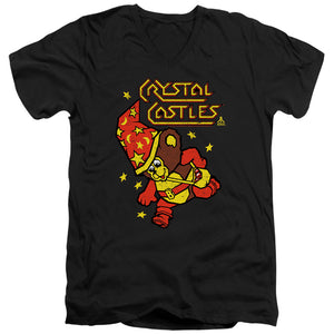 AN OFFCIALLY LICENSED ATARI CRYSTAL BEAR MEN'S V-NECK T-SHIRT BLACK