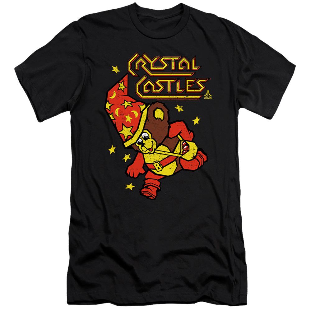 AN OFFCIALLY LICENSED ATARI CRYSTAL BEAR MEN'S PREMIUM SLIM FIT T-SHIRT BLACK