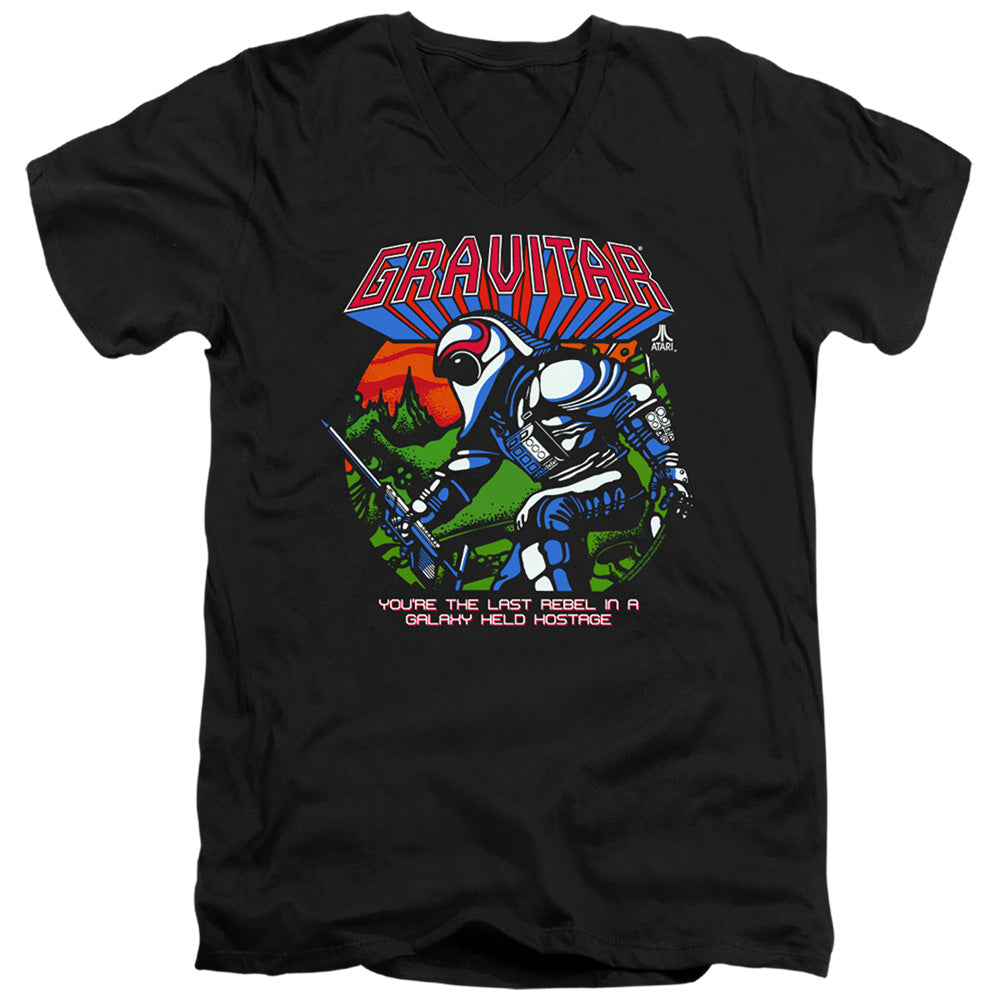 AN OFFCIALLY LICENSED ATARI LAST REBEL MEN'S V-NECK T-SHIRT BLACK