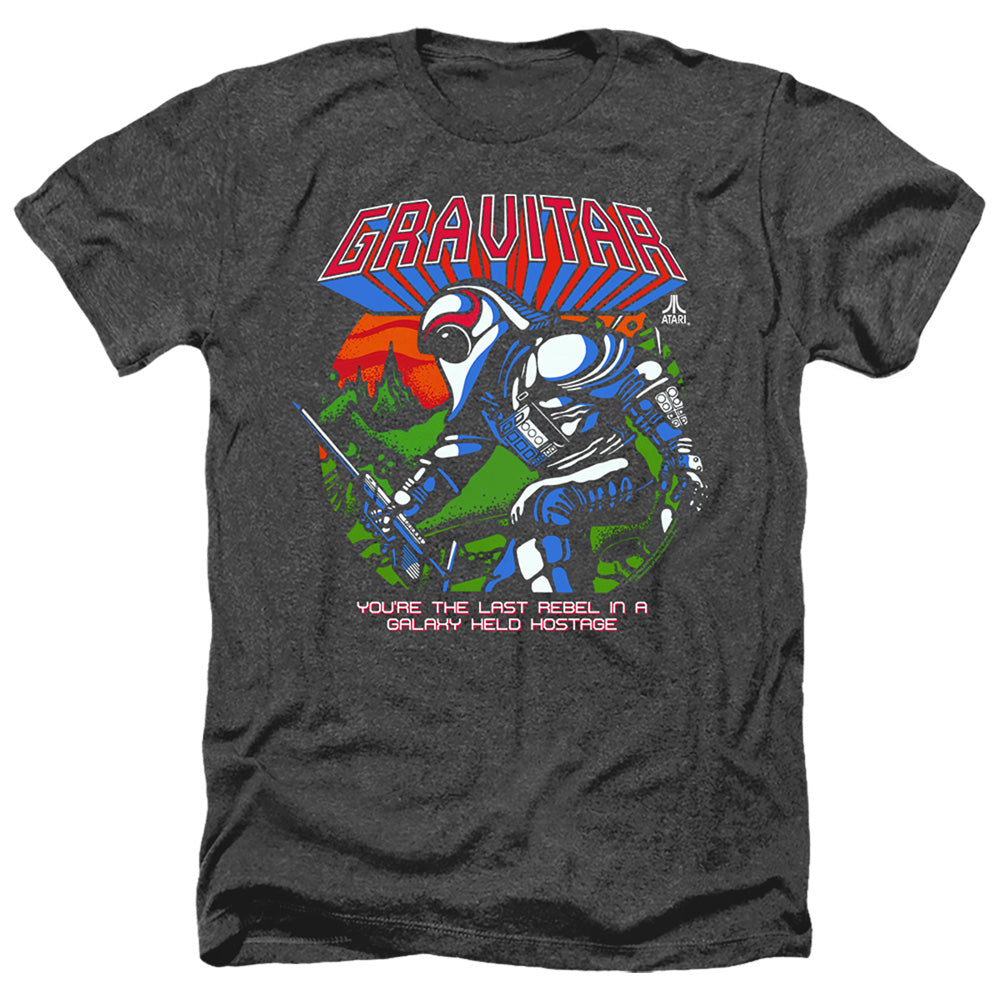AN OFFCIALLY LICENSED ATARI LAST REBEL MEN'S HEATHER T-SHIRT CHARCOAL