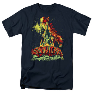 AN OFFCIALLY LICENSED ATARI BLAST OFF MEN'S REGULAR FIT T-SHIRT NAVY