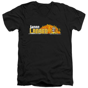 AN OFFCIALLY LICENSED ATARI LUNAR MARQUEE MEN'S V-NECK T-SHIRT BLACK
