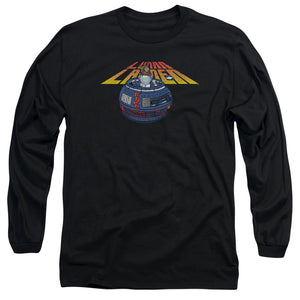 AN OFFCIALLY LICENSED ATARI LUNAR GLOBE MEN'S LONG SLEEVE T-SHIRT BLACK
