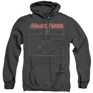 AN OFFCIALLY LICENSED ATARI MAJOR HAVOC SCREEN ADULT UNISEX HEATHER PULLOVER HOODIE BLACK