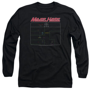 AN OFFCIALLY LICENSED ATARI MAJOR HAVOC SCREEN MEN'S LONG SLEEVE T-SHIRT BLACK