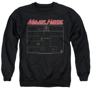 AN OFFCIALLY LICENSED ATARI MAJOR HAVOC SCREEN ADULT UNISEX CREWNECK SWEATSHIRT BLACK