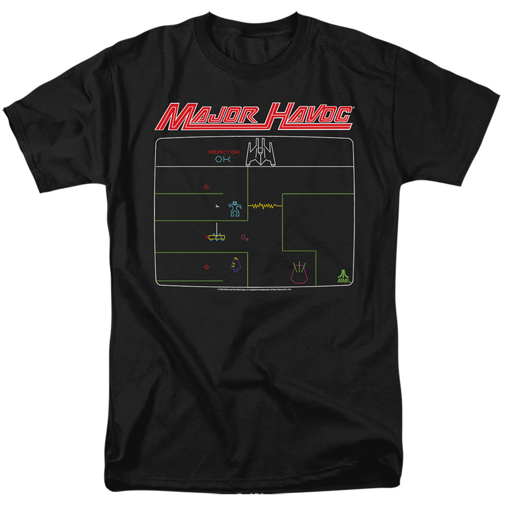 AN OFFCIALLY LICENSED ATARI MAJOR HAVOC SCREEN MEN'S REGULAR FIT T-SHIRT BLACK