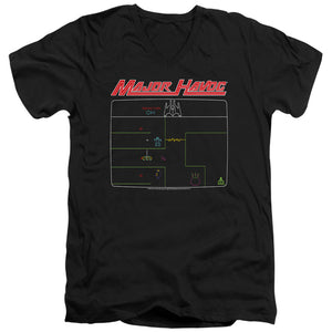 AN OFFCIALLY LICENSED ATARI MAJOR HAVOC SCREEN MEN'S V-NECK T-SHIRT BLACK