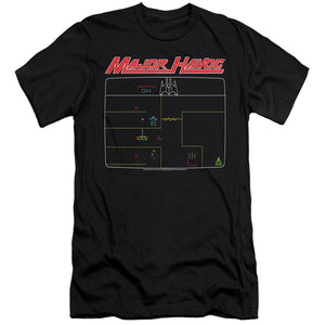 AN OFFCIALLY LICENSED ATARI MAJOR HAVOC SCREEN MEN'S PREMIUM SLIM FIT T-SHIRT BLACK