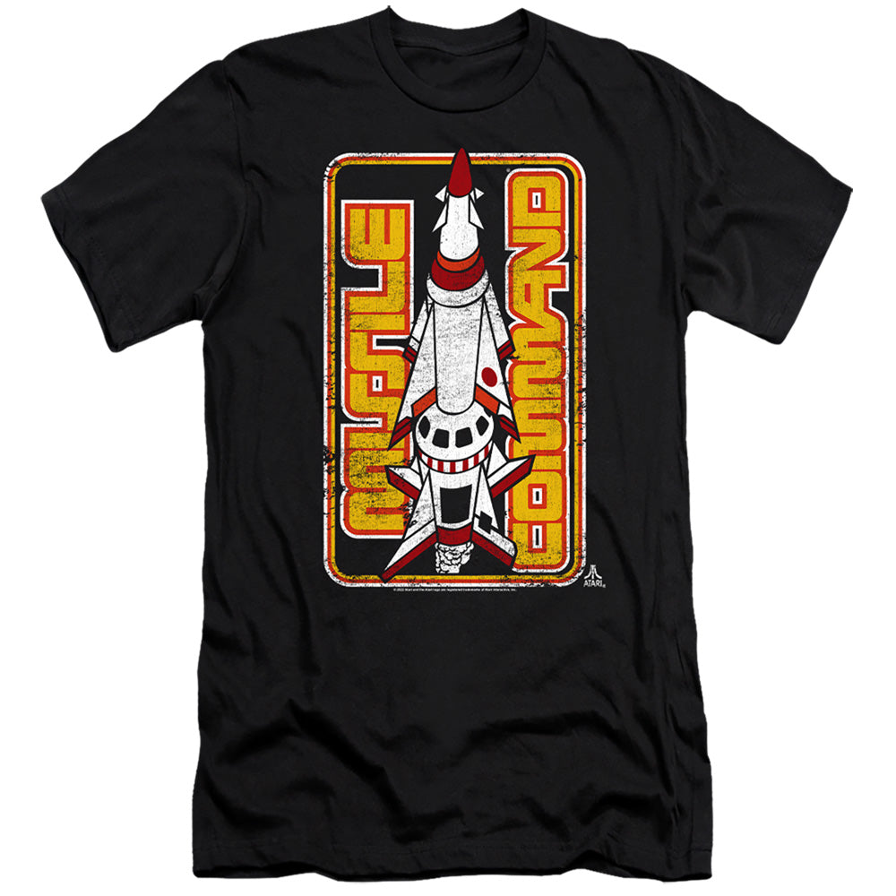 AN OFFCIALLY LICENSED ATARI MISSILE MEN'S PREMIUM SLIM FIT T-SHIRT BLACK